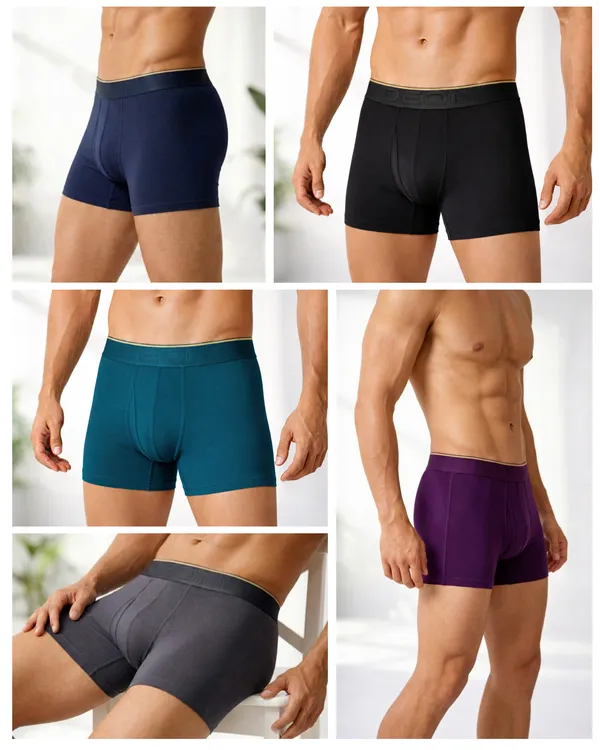 Micromodal_Elastane_Plain_Trunk_|_Luxury_Series_-_3x_softer_than_cotton,_Super_soft_waistband_|_Pack_of_5_(Assorted_Colours)