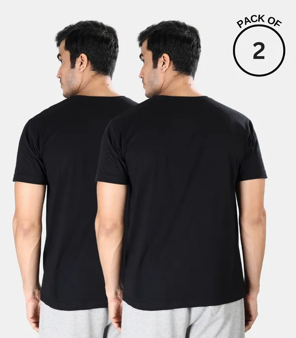 100%_Super_Combed_Cotton_Round_Neck_Tshirt_|Pack_of_2_(Black)