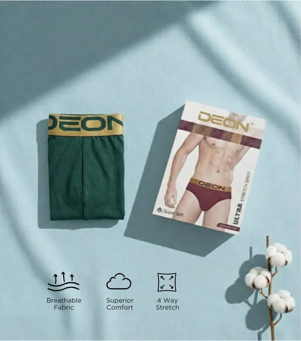 Cotton_Elastane_Plain_Brief_|_Ultra_Series_-_Super_Stretchable,_Metallic_Waistband_|_Petrol_Green