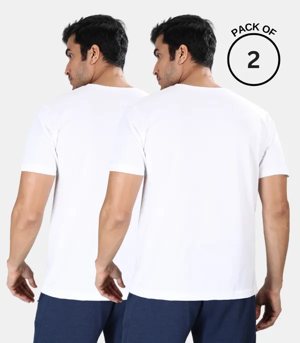 100%_Super_Combed_Cotton_Round_Neck_Tshirt_|Pack_of_2_(White)