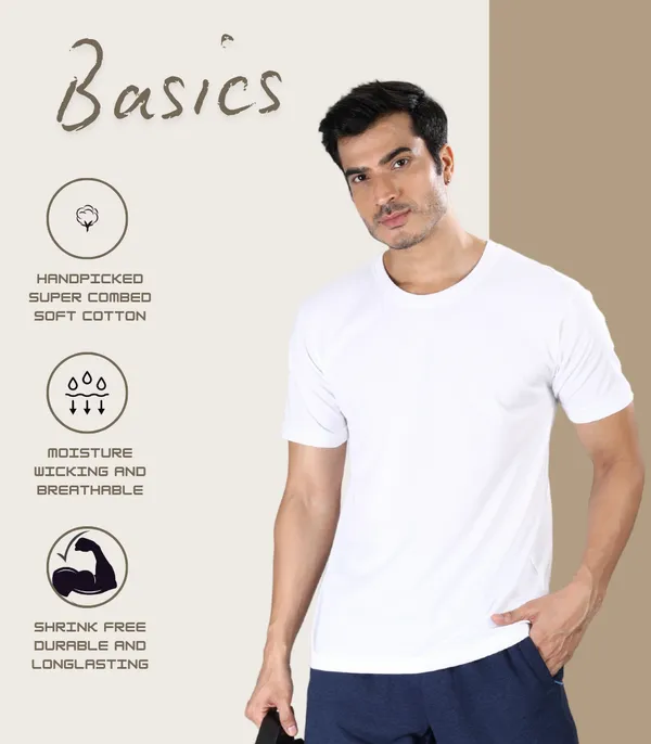 100%_Super_Combed_Cotton_Round_Neck_Tshirt_|Pack_of_2_(White)
