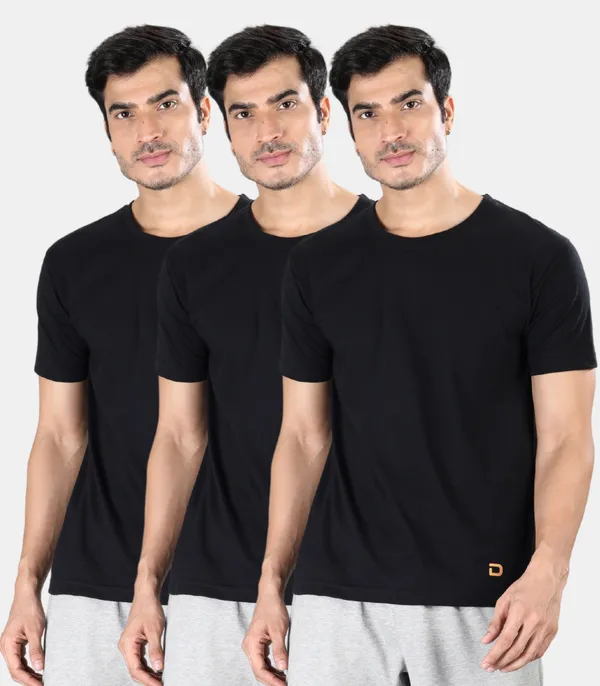 100%_Super_Combed_Cotton_Round_Neck_Tshirt_|Pack_of_3_(Black)