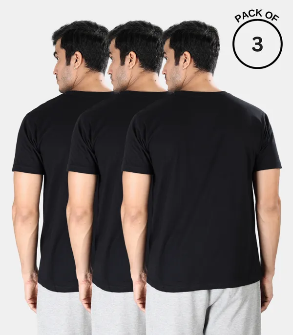 100%_Super_Combed_Cotton_Round_Neck_Tshirt_|Pack_of_3_(Black)