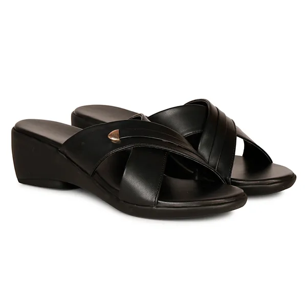 Black_Casual_Chic_Wedge_Slippers_For_Women