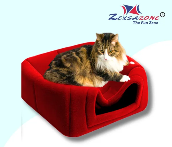 Soft_Comfortable_Washable_Cat_House_for_Small_and_Medium_Cats_l_Cat_Bed_l_Persian_Cat_House_l_Kittens_cat_House_with_Soft_and_Washable_Pillow_for_Adult_Cats_and_Puppy