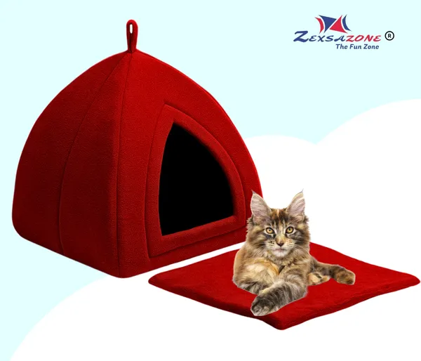 Soft_Comfortable_Washable_Cat_House_for_Small_and_Medium_Cats_l_Cat_Bed_l_Persian_Cat_House_l_Kittens_cat_House_with_Soft_and_Washable_Pillow_for_Adult_Cats_and_Puppy