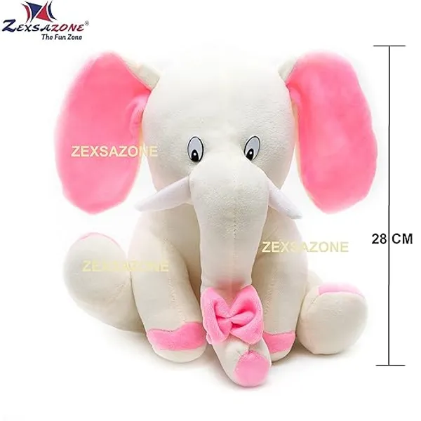 ZEXSAZONE_Soft_Plush_Fabric_Animal_Elephant_Bear_Size_28CM_Cream_Color.