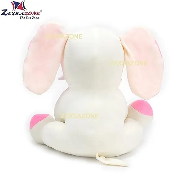 ZEXSAZONE_Soft_Plush_Fabric_Animal_Elephant_Bear_Size_28CM_Cream_Color.