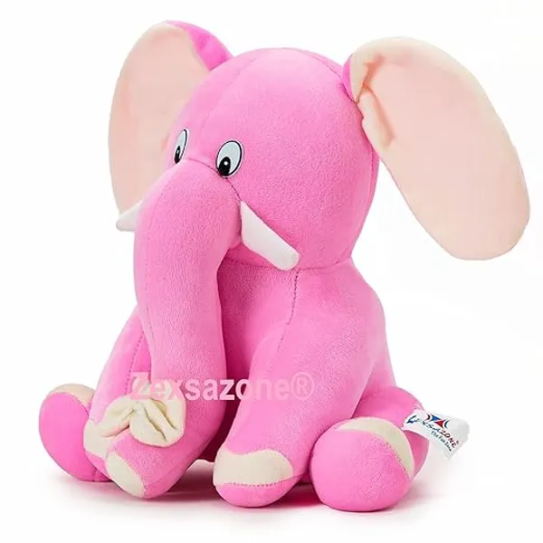 ZEXSAZONE_Soft_Plush_Premium_Fabric_Animal_Toy_Elephant_28_CM_Pink_Color