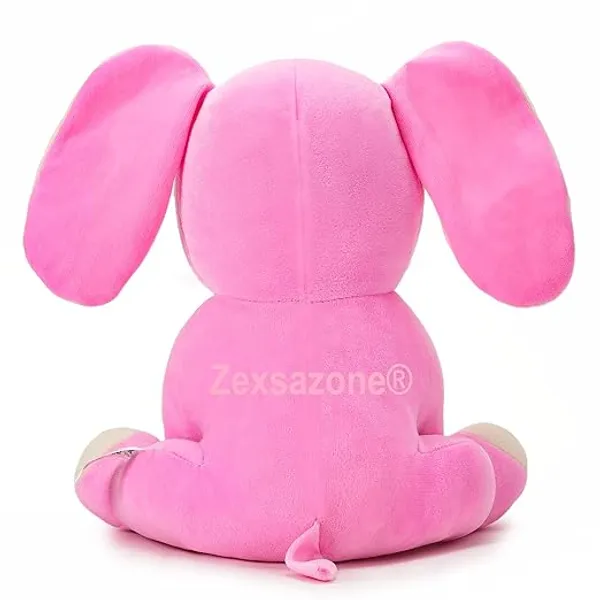 ZEXSAZONE_Soft_Plush_Premium_Fabric_Animal_Toy_Elephant_28_CM_Pink_Color