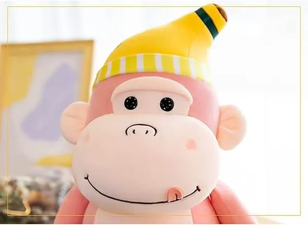 Zexsazone_Cute_Little_Yellow_Cap_Monkey_Soft_Stuffed_toy_for_kids_-_32_cm__(Pink)