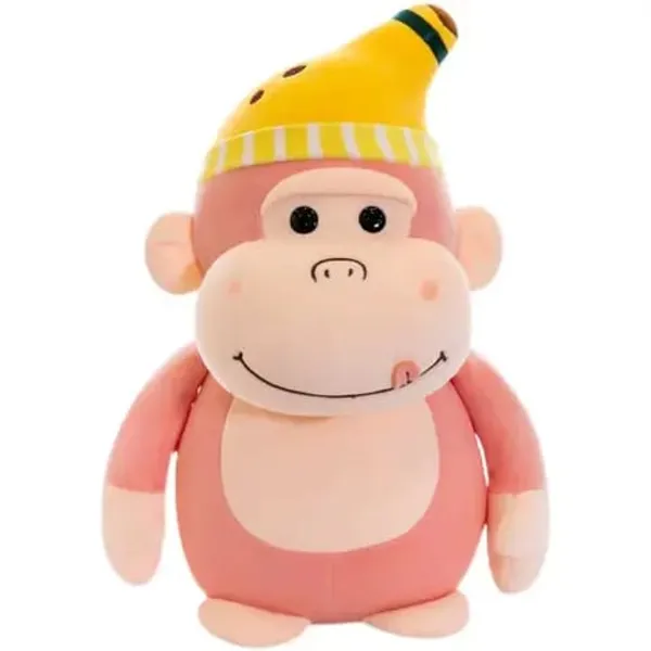 Zexsazone_Cute_Little_Yellow_Cap_Monkey_Soft_Stuffed_toy_for_kids_-_32_cm__(Pink)