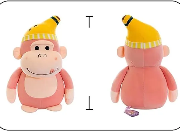 Zexsazone_Cute_Little_Yellow_Cap_Monkey_Soft_Stuffed_toy_for_kids_-_32_cm__(Pink)