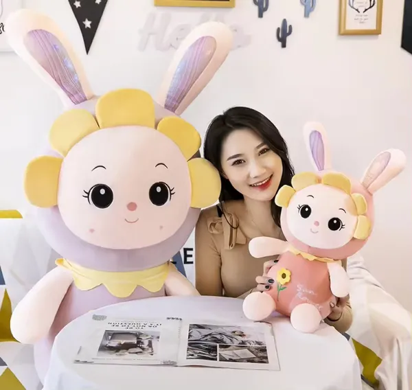 Pink_Sunflower_Bunny_Teddy_Bear_Soft_Toy_For_Girls_Kids_Toy_-_35_Cm