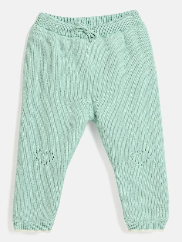 JWAAQ_Cotton_Knit_Full_Sleeve_Baby_kids_unisex_Winter_2_pcs_set_With_Fur_Lined-Green