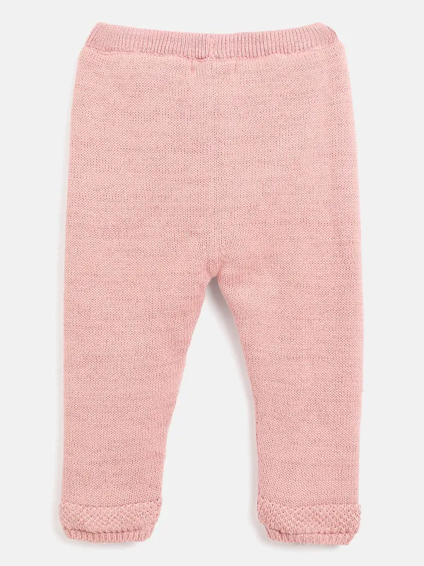 JWAAQ_Cotton_Knit_Full_Sleeve_Baby_kids_unisex_Winter_2_pcs_set_With_Fur_Lined-D.Pink