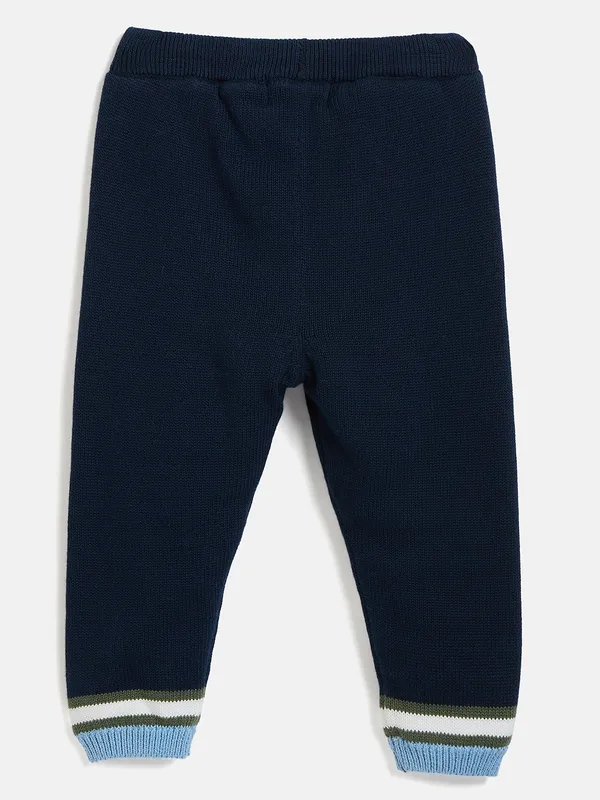 JWAAQ_Cotton_Knit_Full_Sleeve_Baby_kids_unisex_Winter_2_pcs_set_With_Fur_Lined-Blue