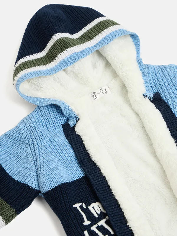 JWAAQ_Cotton_Knit_Full_Sleeve_Baby_kids_unisex_Winter_2_pcs_set_With_Fur_Lined-Blue
