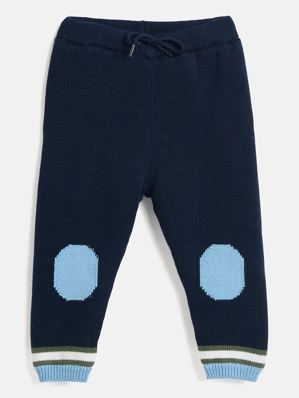 JWAAQ_Cotton_Knit_Full_Sleeve_Baby_kids_unisex_Winter_2_pcs_set_With_Fur_Lined-Blue