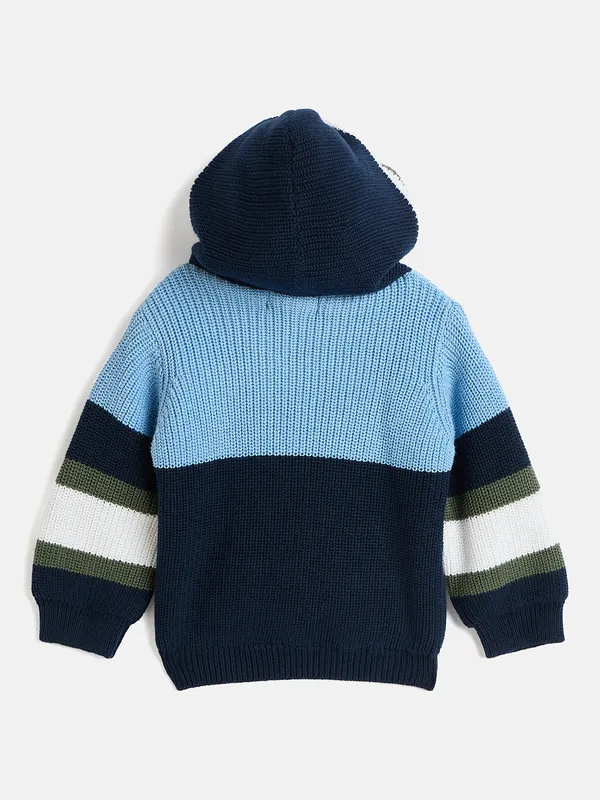 JWAAQ_Cotton_Knit_Full_Sleeve_Baby_kids_unisex_Winter_2_pcs_set_With_Fur_Lined-Blue