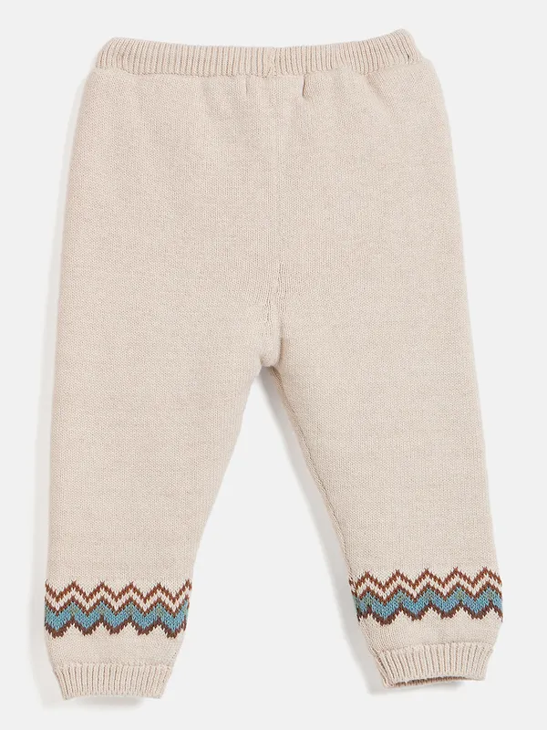 JWAAQ_Cotton_Knit_Full_Sleeve_Zig_Zag_Printed_Baby_kids_unisex_Winter_2_pcs_set_With_Fur_Lined-Oatmeal
