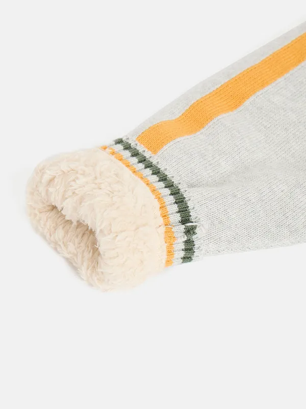 2-Piece_Grey_Melange_Full_Sleeve_Cotton_Faux_Fur_Winter_Set_For_Unisex_Kids