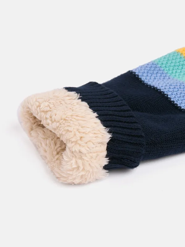 2-Piece_Navy_Blue_Full_Sleeve_Cotton_Faux_Fur_Winter_Set_For_Unisex_Kids