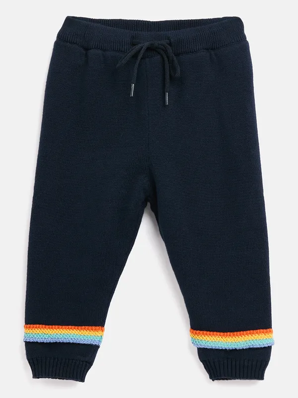 2-Piece_Navy_Blue_Full_Sleeve_Cotton_Faux_Fur_Winter_Set_For_Unisex_Kids