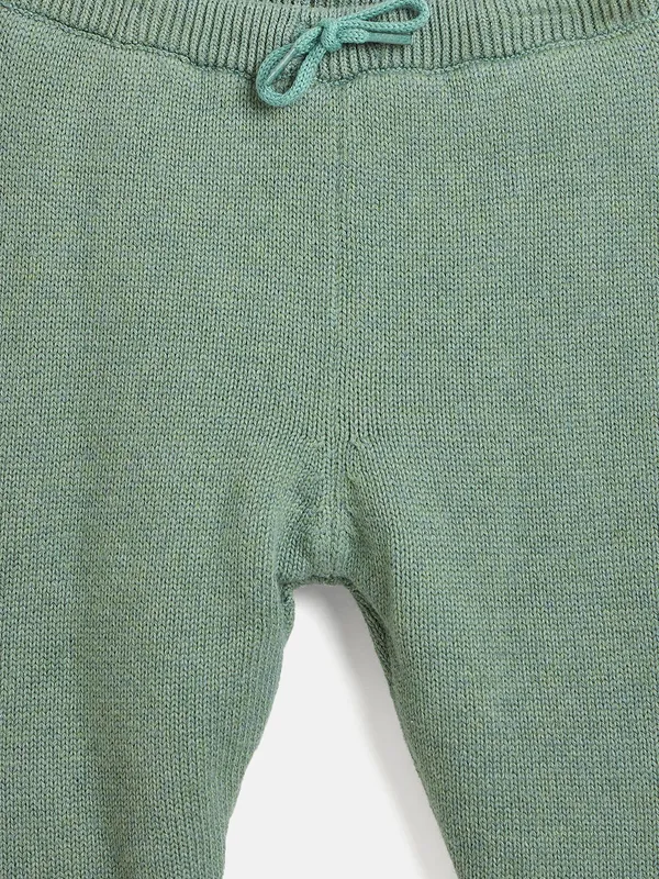 JWAAQ_Cotton_Knit_Full_Sleeve_Baby_kids_unisex_Winter_2_pcs_set_With_Fur_Lined-Olive