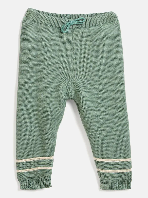 JWAAQ_Cotton_Knit_Full_Sleeve_Baby_kids_unisex_Winter_2_pcs_set_With_Fur_Lined-Olive