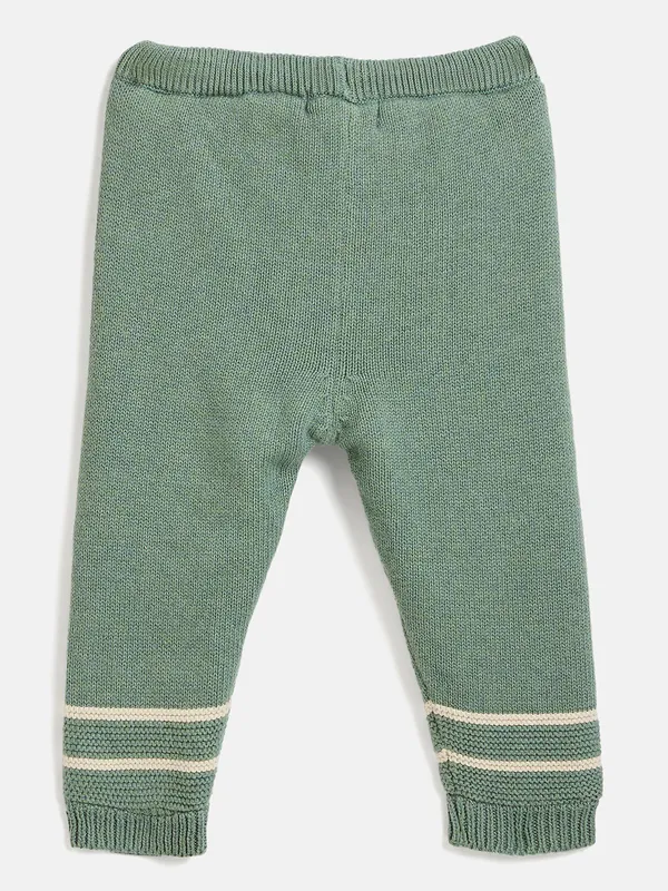 JWAAQ_Cotton_Knit_Full_Sleeve_Baby_kids_unisex_Winter_2_pcs_set_With_Fur_Lined-Olive