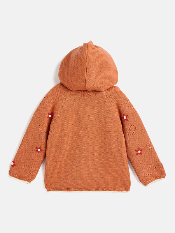 JWAAQ_Cotton_Knit_Full_Sleeve_Baby_kids_unisex_Winter_2_pcs_set_With_Fur_Lined-Rust