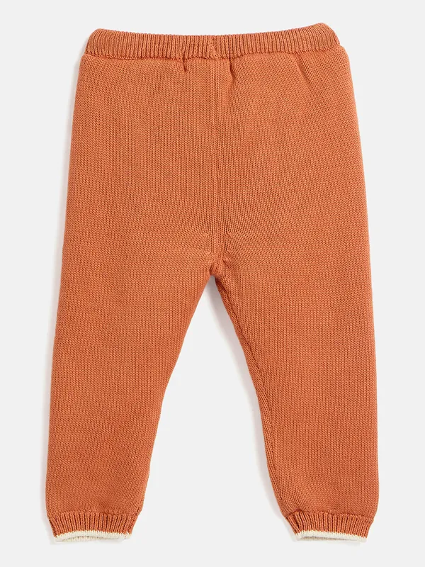 JWAAQ_Cotton_Knit_Full_Sleeve_Baby_kids_unisex_Winter_2_pcs_set_With_Fur_Lined-Rust