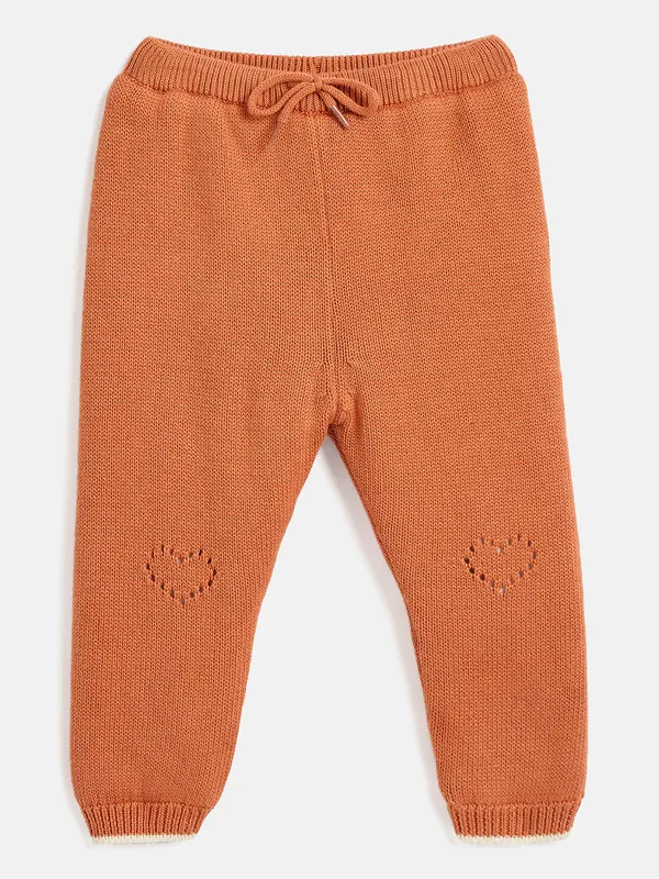 JWAAQ_Cotton_Knit_Full_Sleeve_Baby_kids_unisex_Winter_2_pcs_set_With_Fur_Lined-Rust
