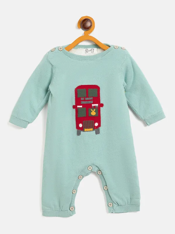 Lime_Green_Infants_Full_Sleeve_Cotton_Fur_Lined_Romper_For___Kids