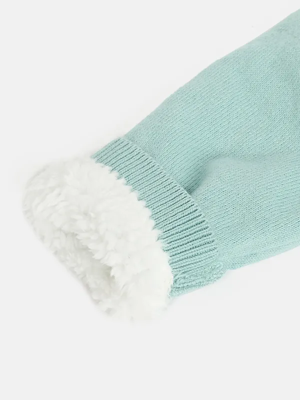 Lime_Green_Infants_Full_Sleeve_Cotton_Fur_Lined_Romper_For___Kids