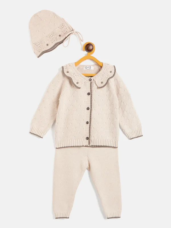 JWAAQ_Baby_kids_Girls_Winter_Full_Sleeve_3_pcs_set_with_Cap-Oatmeal