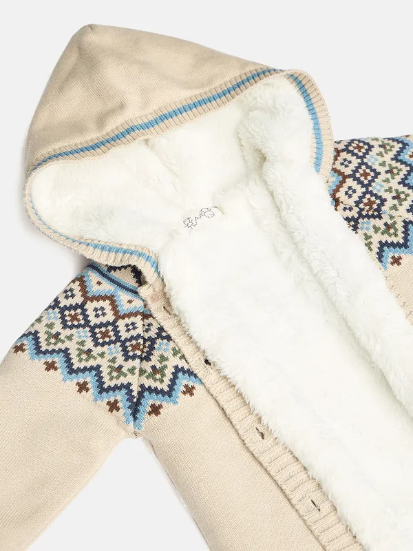 JWAAQ_Cotton_Knit_Full_Sleeve_Color_Block_With_Teddy_Patch_Baby_kids_unisex_Winter_2_pcs_set_With_Fur_Lined-Oatmeal