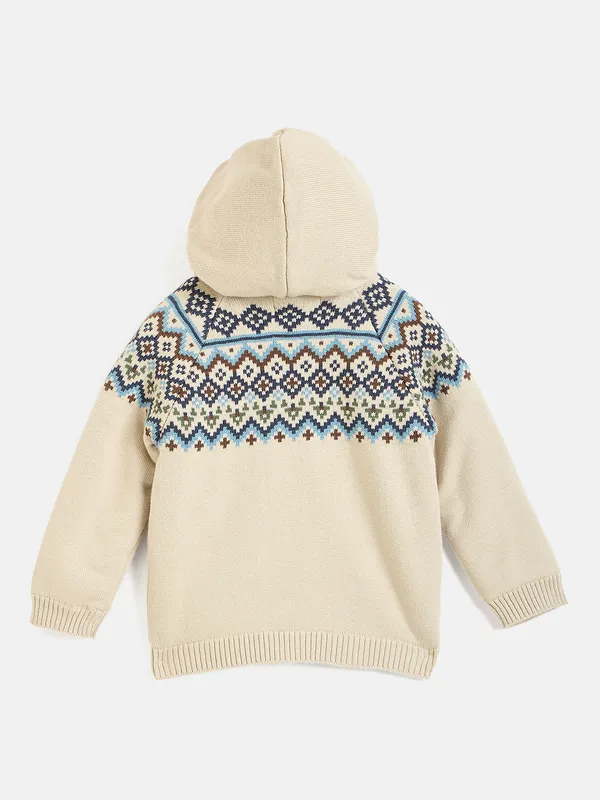 JWAAQ_Cotton_Knit_Full_Sleeve_Color_Block_With_Teddy_Patch_Baby_kids_unisex_Winter_2_pcs_set_With_Fur_Lined-Oatmeal