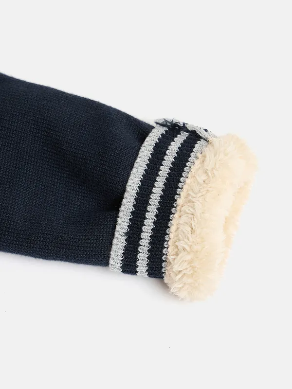 JWAAQ_Cotton_Knit_Full_Sleeve_Baby_kids_unisex_Winter_2_pcs_set_With_Fur_Lined-Grey