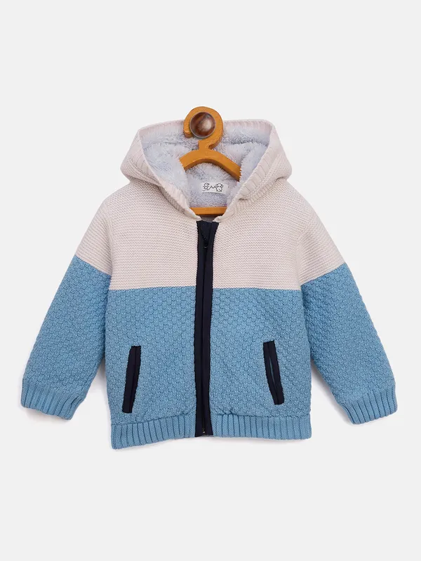 JWAAQ_Cotton_Knit_Full_Sleeve_Color_Blocked_Baby_kids_unisex_Winter_2_pcs_set_With_Fur_Lined-Blue