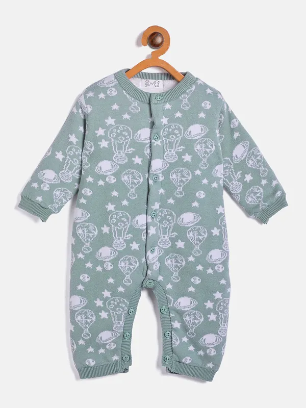 Green_Infants_Full_Sleeve_Cotton_Fur_Lined_Romper_For___Kids