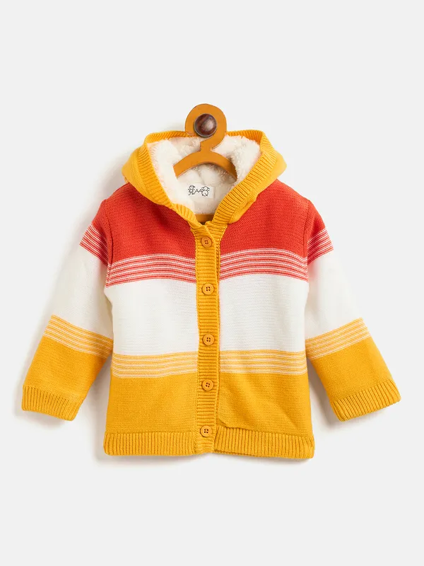 2-Piece_Yellow_Full_Sleeve_Cotton_Faux_Fur_Winter_Set_For___Kids