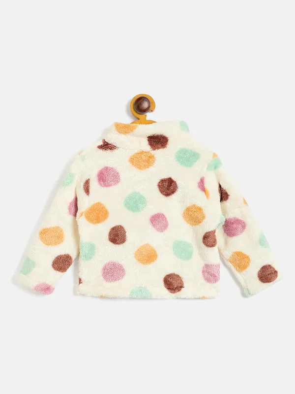 JWAAQ_Fur_Knited_Fabric_Full_Sleeve_Self_Printed_Baby_kids_unisex_Winter_2_pcs_set-White