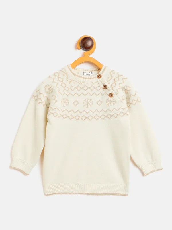 JWAAQ_Cotton_Knit_Full_Sleeve_Baby_kids_unisex_Winter_2_pcs_set-Cream