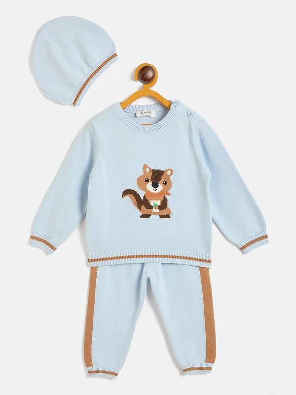 JWAAQ_Baby_kids_Unisex_Winter_Full_Sleeve_3_pcs_set_with_Cap-_Blue