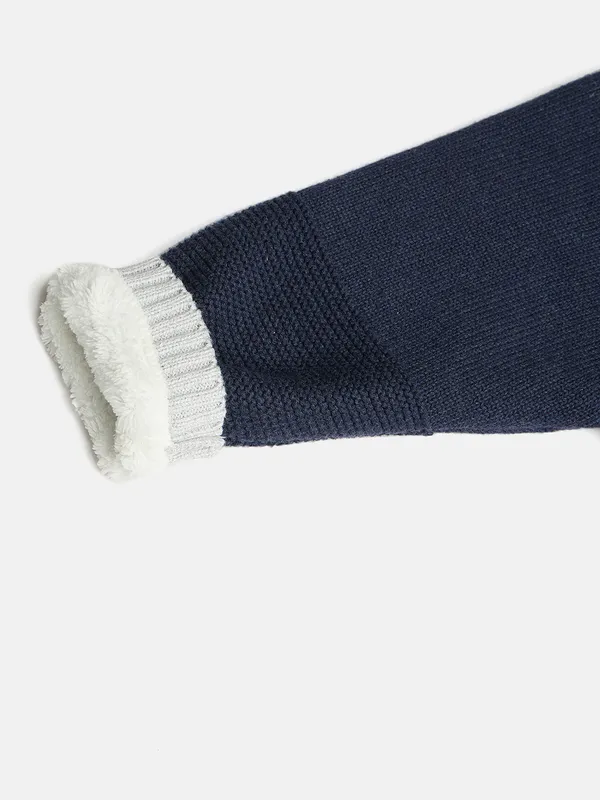 JWAAQ_Cotton_Knit_Full_Sleeve_Color_Blocked_Baby_kids_unisex_Winter_2_pcs_set_With_Fur_Lined-Grey