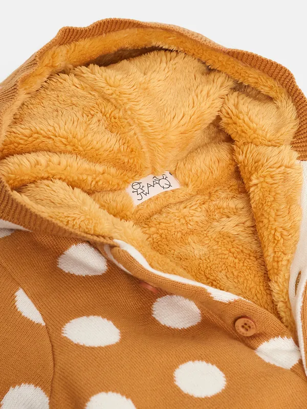 Mustard_Infants_Full_Sleeve_Cotton_Fur_Lined_Romper_For_Unisex_Kids