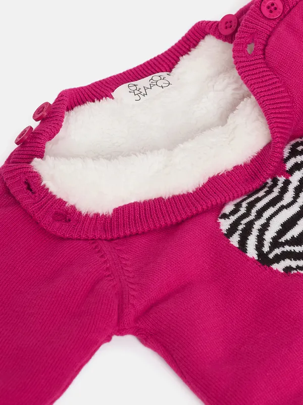 Fushia_Infants_Full_Sleeve_Cotton_Fur_Lined_Romper_For___Kids