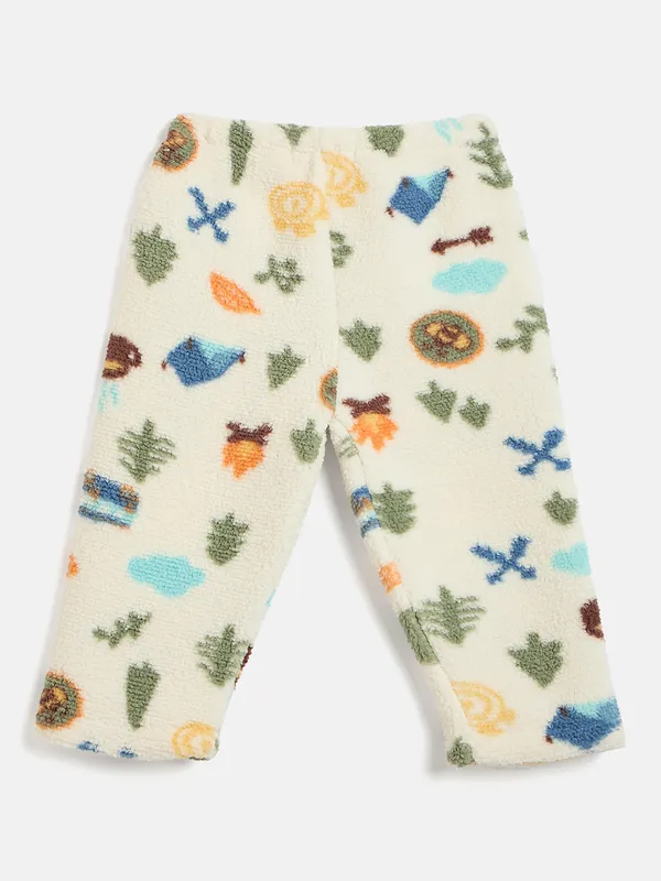 JWAAQ_Fur_Knited_Fabric_Full_Sleeve_Self_Printed_Baby_kids_unisex_Winter_2_pcs_set-Ecru
